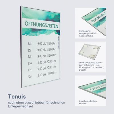 Tenuis A4, silber, hoch zum kleben, Türschild, Schild, Schilder